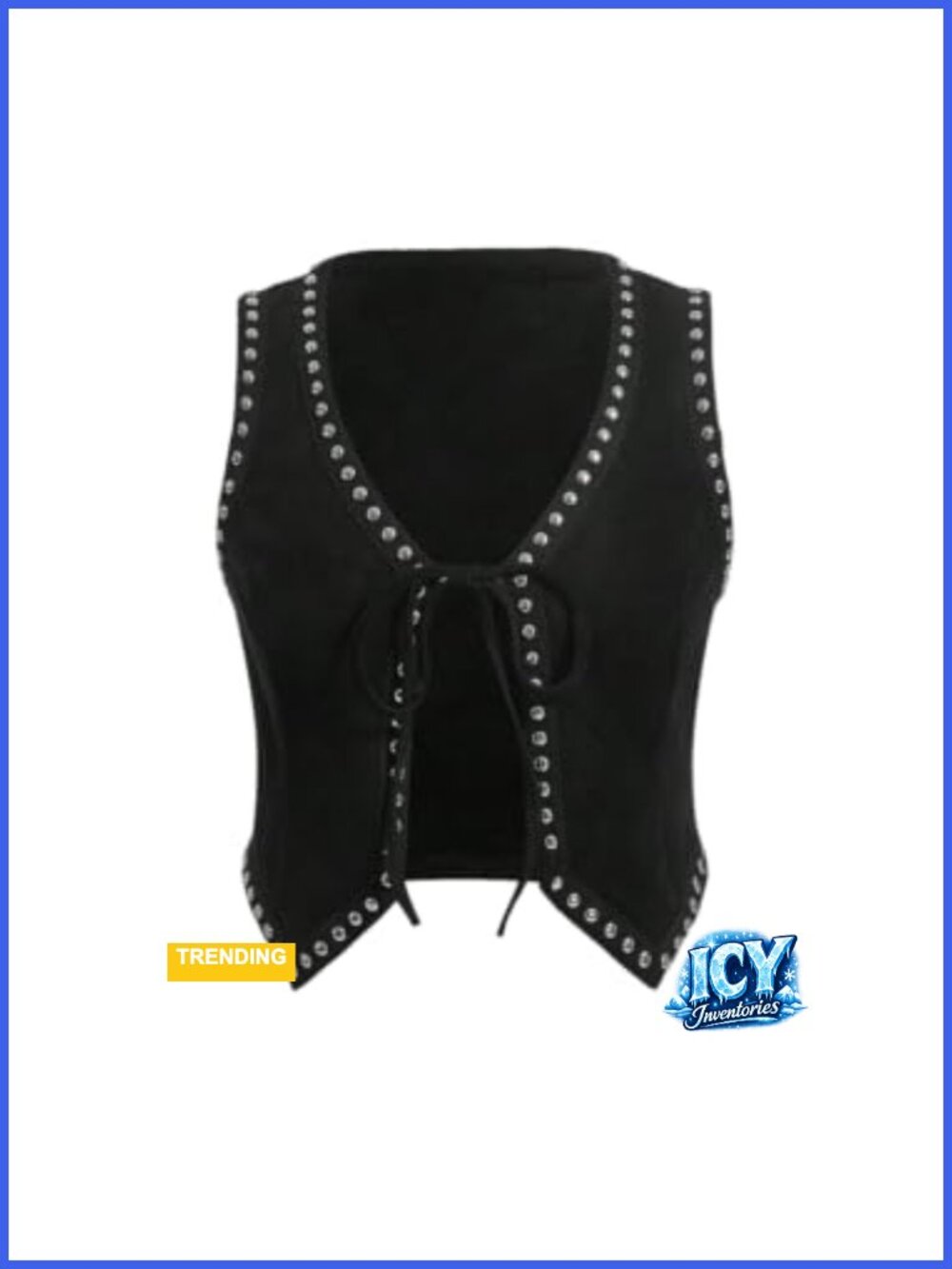Embroidered Cowgirl Vest Sleeveless V-Neck Button Front Waistcoat